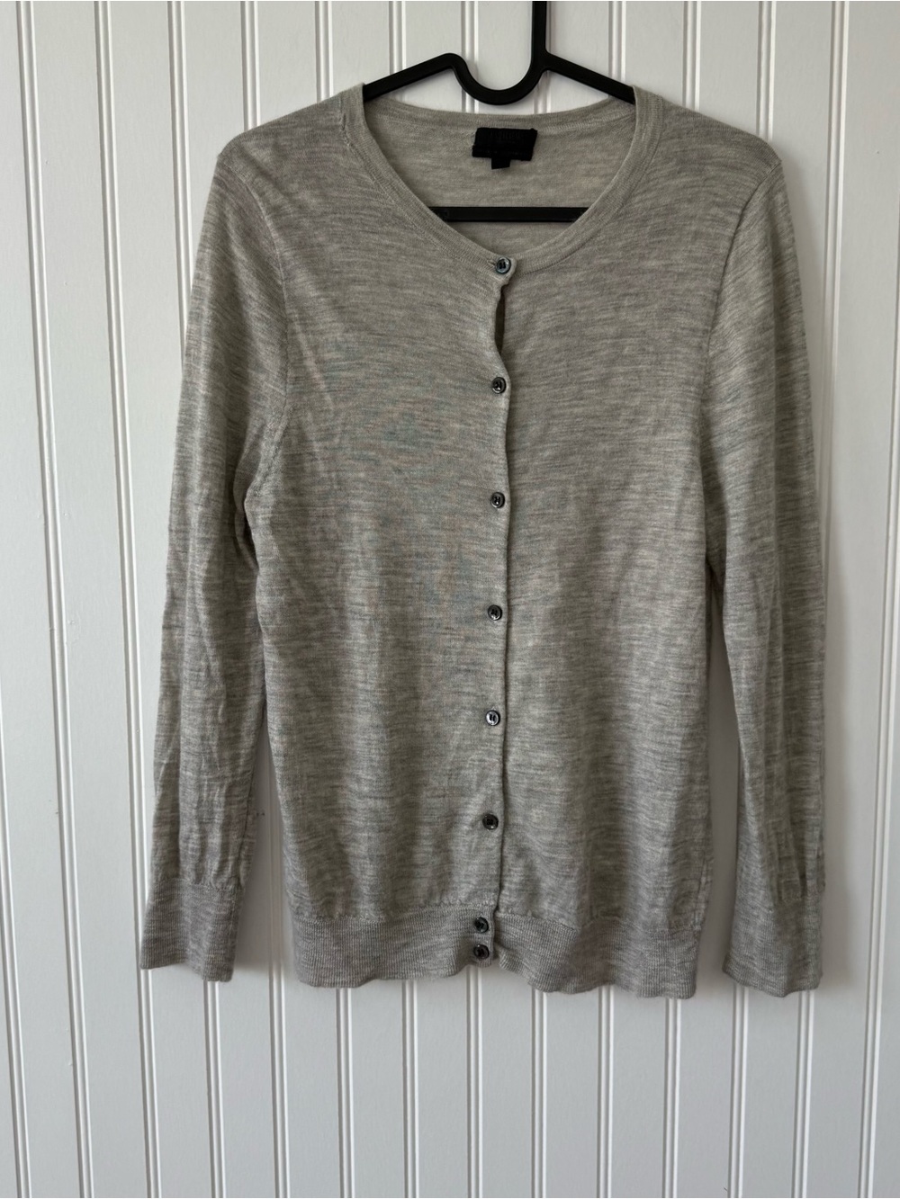 J.Crew Collection  Cashmere Cardigan Gray Button Front Lightweight Soft Large